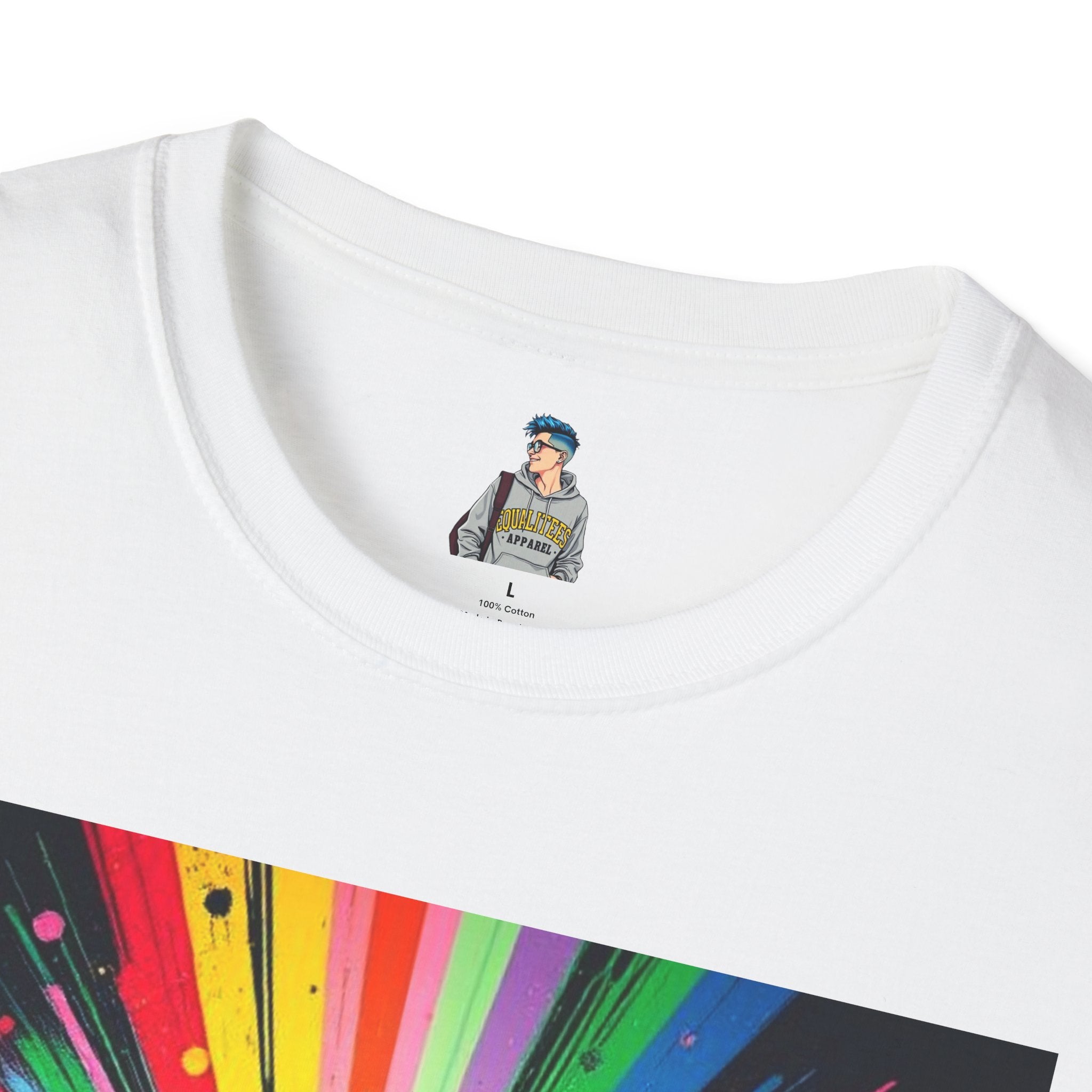 Unisex Softstyle T-Shirt - 'Queer People Belong Everywhere' Pride Graphic Tee - EqualiTees.Me