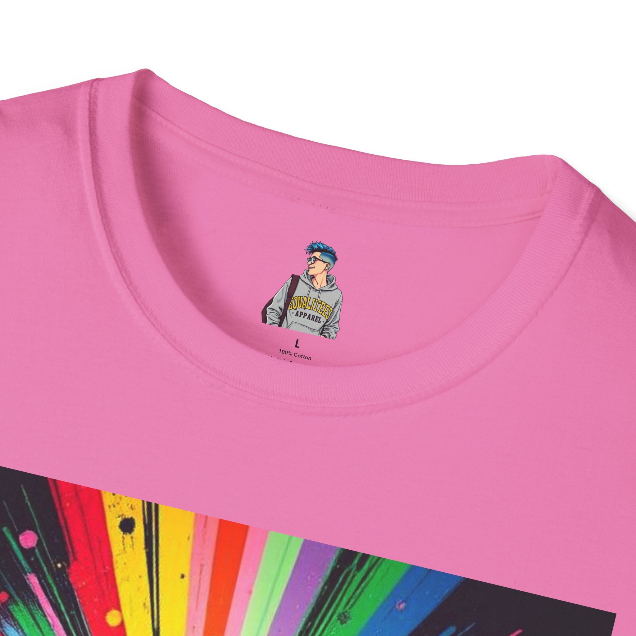 Unisex Softstyle T-Shirt - 'Queer People Belong Everywhere' Pride Graphic Tee - EqualiTees.Me