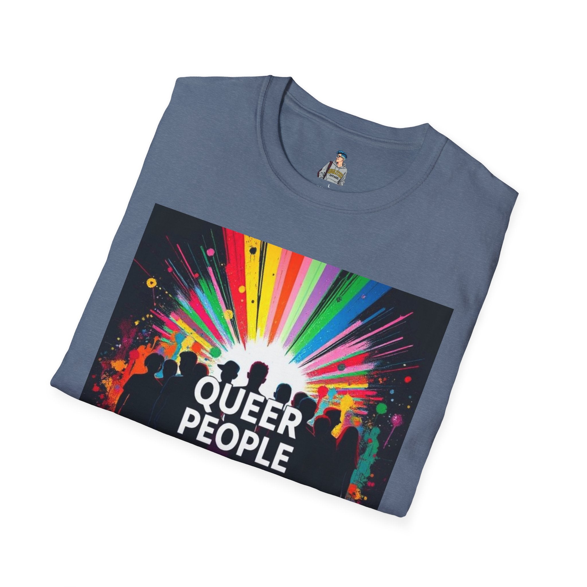 Unisex Softstyle T-Shirt - 'Queer People Belong Everywhere' Pride Graphic Tee - EqualiTees.Me