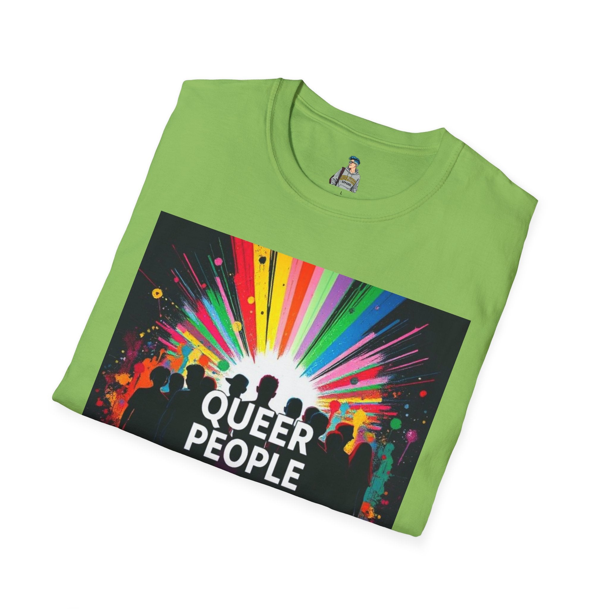 Unisex Softstyle T-Shirt - 'Queer People Belong Everywhere' Pride Graphic Tee - EqualiTees.Me