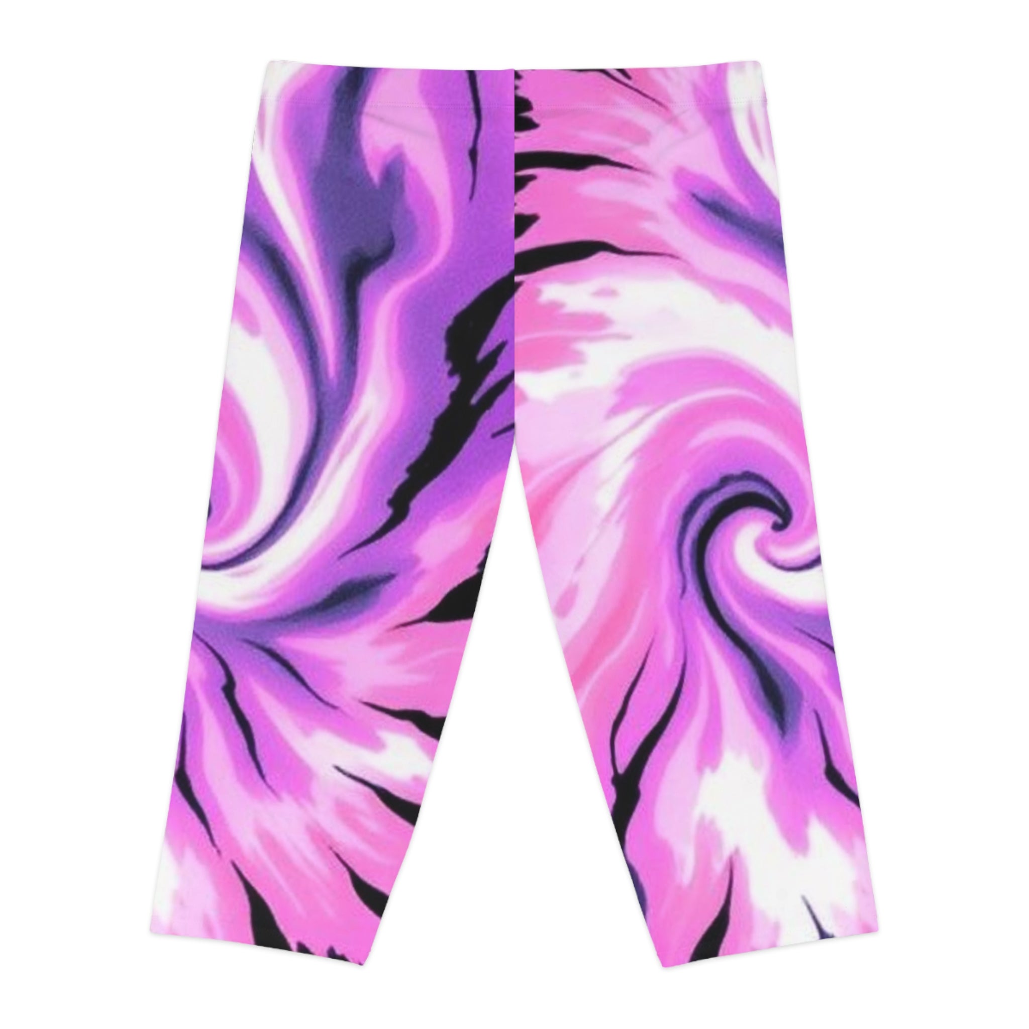 Vibrant Swirl Women's Capri Leggings - Stylish & Comfy Activewear - EqualiTees.Me