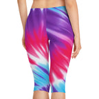 Vibrant Tie - Dye Capri Leggings for Women - Colorful Comfort Wear - EqualiTees.Me