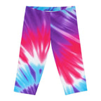 Vibrant Tie - Dye Capri Leggings for Women - Colorful Comfort Wear - EqualiTees.Me