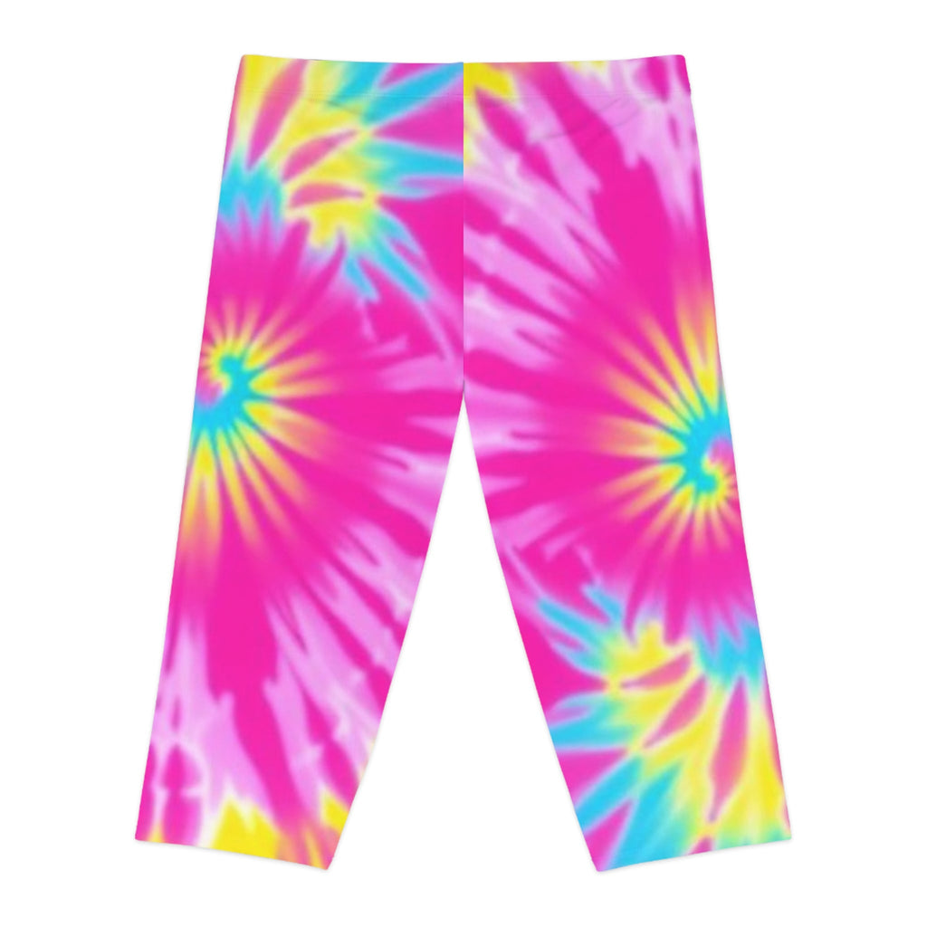 Vibrant Tie - Dye Capri Leggings for Women - Perfect for Festivals & Summer Wear - EqualiTees.Me